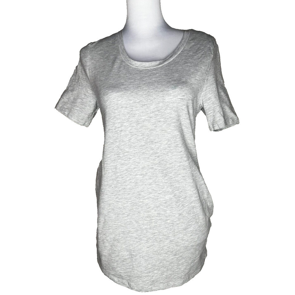 NWT H&M Gray T-Shirt Shortsleeve Organic Cotton Heathered Casual Base Crew Med